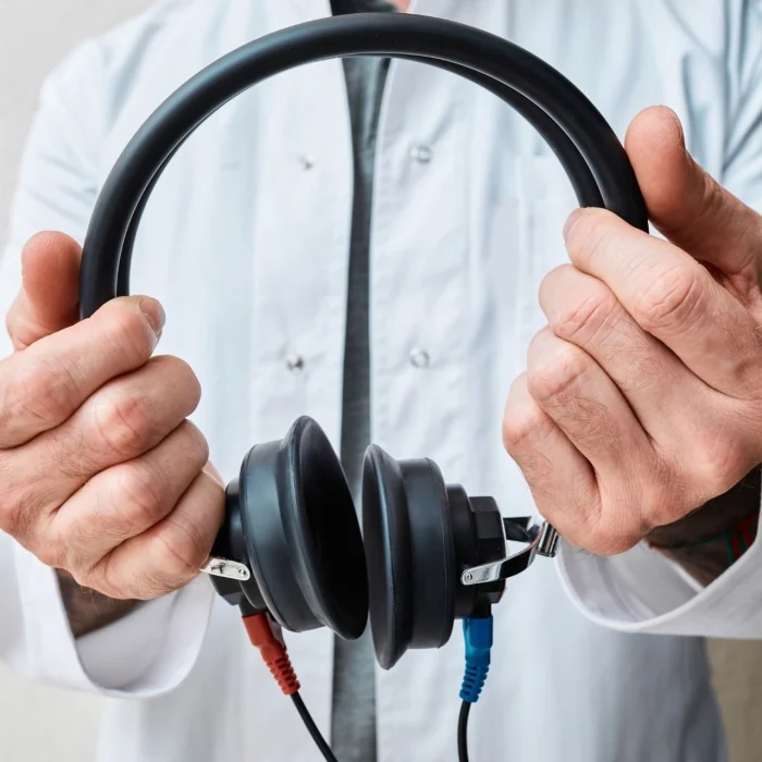 What happens during a specialist audiological examination?
